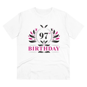 Generic Men's PC Cotton 97th Birthday Printed T Shirt (Color: White, Thread Count: 180GSM)
