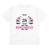 Men's PC Cotton 26th Birthday Printed T Shirt (Color: White, Thread Count: 180GSM) Men's PC Cotton 26th Birthday Printed T Shirt (Color: White, Thread Count: 180GSM)