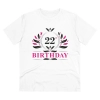 Men's PC Cotton 22nd Birthday Printed T Shirt (Color: White, Thread Count: 180GSM) Men's PC Cotton 22nd Birthday Printed T Shirt (Color: White, Thread Count: 180GSM)