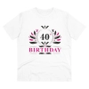 Men's PC Cotton 40th Birthday Printed T Shirt (Color: White, Thread Count: 180GSM) Men's PC Cotton 40th Birthday Printed T Shirt (Color: White, Thread Count: 180GSM)