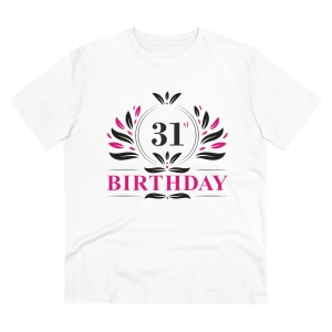 Generic Men's PC Cotton 31st Birthday Printed T Shirt (Color: White, Thread Count: 180GSM)