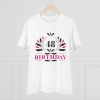 Men's PC Cotton 48th Birthday Printed T Shirt (Color: White, Thread Count: 180GSM)