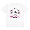Men's PC Cotton 66th Birthday Printed T Shirt (Color: White, Thread Count: 180GSM)