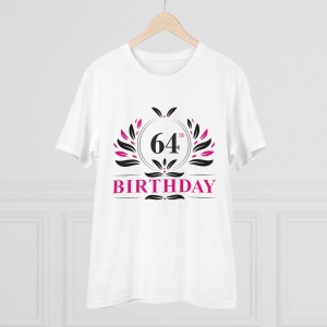 Generic Men's PC Cotton 64th Birthday Printed T Shirt (Color: White, Thread Count: 180GSM)