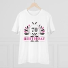 Men's PC Cotton 70th Birthday Printed T Shirt (Color: White, Thread Count: 180GSM) Men's PC Cotton 70th Birthday Printed T Shirt (Color: White, Thread Count: 180GSM)