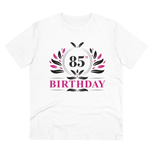 Generic Men's PC Cotton 85th Birthday Printed T Shirt (Color: White, Thread Count: 180GSM)