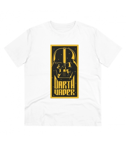 Men's PC Cotton Darth Vader Printed T Shirt (Color: White, Thread Count: 180GSM)