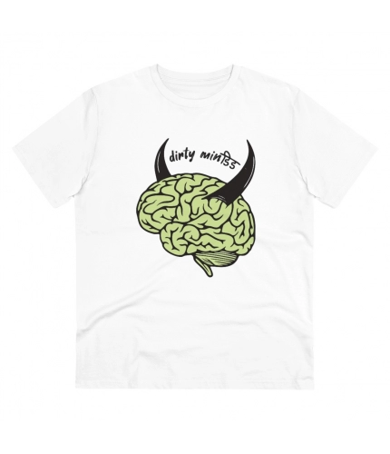 Men's PC Cotton Dirty Minddid Printed T Shirt (Color: White, Thread Count: 180GSM)