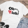 Men's PC Cotton Oh Fish Printed T Shirt (Color: White, Thread Count: 180GSM) Men's PC Cotton Oh Fish Printed T Shirt (Color: White, Thread Count: 180GSM)