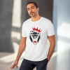 Men's PC Cotton Lion Logo Printed T Shirt (Color: White, Thread Count: 180GSM) Men's PC Cotton Lion Logo Printed T Shirt (Color: White, Thread Count: 180GSM)