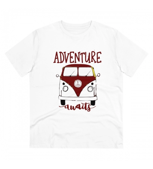 Men's PC Cotton Explore The Unseen Printed T Shirt (Color: White, Thread Count: 180GSM)