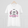 Men's PC Cotton 29th Birthday Printed T Shirt (Color: White, Thread Count: 180GSM) Men's PC Cotton 29th Birthday Printed T Shirt (Color: White, Thread Count: 180GSM)