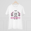 Men's PC Cotton 21st Birthday Printed T Shirt (Color: White, Thread Count: 180GSM) Men's PC Cotton 21st Birthday Printed T Shirt (Color: White, Thread Count: 180GSM)