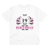 Men's PC Cotton 19th Birthday Printed T Shirt (Color: White, Thread Count: 180GSM) Men's PC Cotton 19th Birthday Printed T Shirt (Color: White, Thread Count: 180GSM)