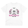 Men's PC Cotton 46th Birthday Printed T Shirt (Color: White, Thread Count: 180GSM)