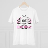 Men's PC Cotton 66th Birthday Printed T Shirt (Color: White, Thread Count: 180GSM)