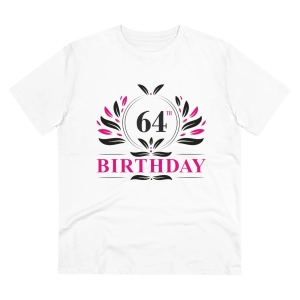 Generic Men's PC Cotton 64th Birthday Printed T Shirt (Color: White, Thread Count: 180GSM)