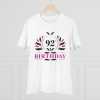 Men's PC Cotton 92nd Birthday Printed T Shirt (Color: White, Thread Count: 180GSM)