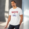 Men's PC Cotton Nasto And Chill Printed T Shirt (Color: White, Thread Count: 180GSM) Men's PC Cotton Nasto And Chill Printed T Shirt (Color: White, Thread Count: 180GSM)