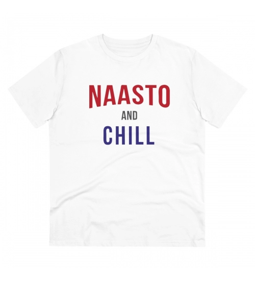 Men's PC Cotton Nasto And Chill Printed T Shirt (Color: White, Thread Count: 180GSM)