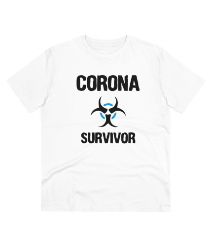 Men's PC Cotton Corona Survivor Printed T Shirt (Color: White, Thread Count: 180GSM)