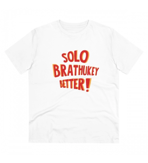 Men's PC Cotton Telugu Desing Printed T Shirt (Color: White, Thread Count: 180GSM)