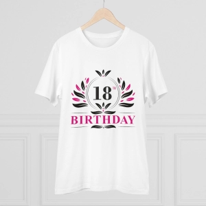 Generic Men's PC Cotton 18th Birthday Printed T Shirt (Color: White, Thread Count: 180GSM)