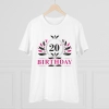 Men's PC Cotton 20th Birthday Printed T Shirt (Color: White, Thread Count: 180GSM) Men's PC Cotton 20th Birthday Printed T Shirt (Color: White, Thread Count: 180GSM)