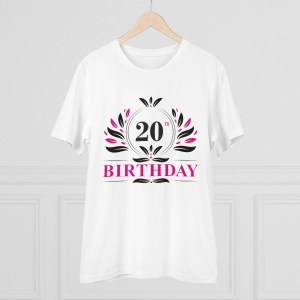 Generic Men's PC Cotton 20th Birthday Printed T Shirt (Color: White, Thread Count: 180GSM)
