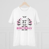 Men's PC Cotton 37th Birthday Printed T Shirt (Color: White, Thread Count: 180GSM)