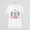 Men's PC Cotton 32nd Birthday Printed T Shirt (Color: White, Thread Count: 180GSM) Men's PC Cotton 32nd Birthday Printed T Shirt (Color: White, Thread Count: 180GSM)