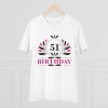 Men's PC Cotton 51st Birthday Printed T Shirt (Color: White, Thread Count: 180GSM)