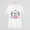 Men's PC Cotton 44th Birthday Printed T Shirt (Color: White, Thread Count: 180GSM)