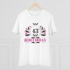 Men's PC Cotton 43rd Birthday Printed T Shirt (Color: White, Thread Count: 180GSM) Men's PC Cotton 43rd Birthday Printed T Shirt (Color: White, Thread Count: 180GSM)