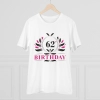 Men's PC Cotton 62nd Birthday Printed T Shirt (Color: White, Thread Count: 180GSM) Men's PC Cotton 62nd Birthday Printed T Shirt (Color: White, Thread Count: 180GSM)