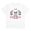 Men's PC Cotton 60th Birthday Printed T Shirt (Color: White, Thread Count: 180GSM)