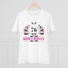 Men's PC Cotton 76th Birthday Printed T Shirt (Color: White, Thread Count: 180GSM) Men's PC Cotton 76th Birthday Printed T Shirt (Color: White, Thread Count: 180GSM)