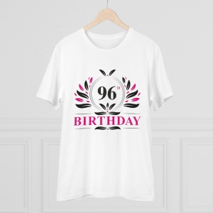 Generic Men's PC Cotton 96th Birthday Printed T Shirt (Color: White, Thread Count: 180GSM)