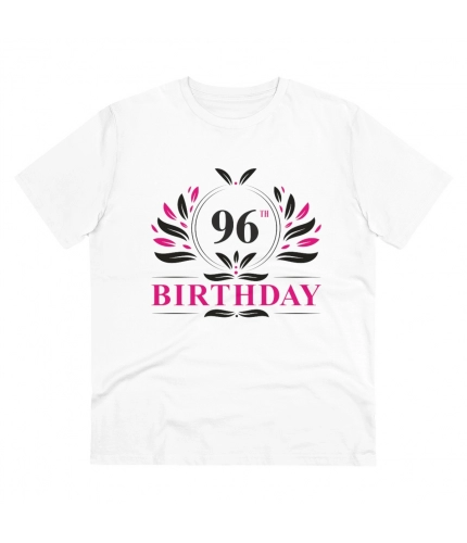 Men's PC Cotton 96th Birthday Printed T Shirt (Color: White, Thread Count: 180GSM)