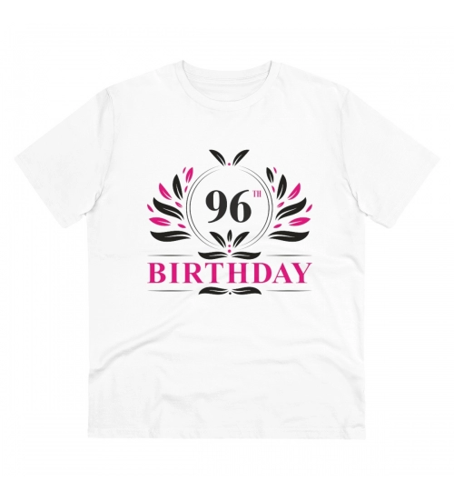 Men's PC Cotton 96th Birthday Printed T Shirt (Color: White, Thread Count: 180GSM)