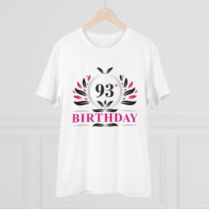 Generic Men's PC Cotton 93rd Birthday Printed T Shirt (Color: White, Thread Count: 180GSM)