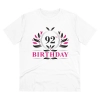 Men's PC Cotton 92nd Birthday Printed T Shirt (Color: White, Thread Count: 180GSM)