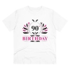 Men's PC Cotton 90th Birthday Printed T Shirt (Color: White, Thread Count: 180GSM)