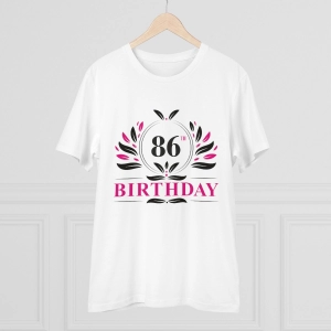 Generic Men's PC Cotton 86th Birthday Printed T Shirt (Color: White, Thread Count: 180GSM)