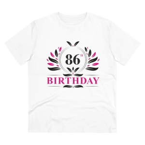 Generic Men's PC Cotton 86th Birthday Printed T Shirt (Color: White, Thread Count: 180GSM)