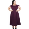 Dropship Women's Fit And Flare Purple Dress (Color:Purple, Material:Polyester)