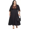 Dropship Women's Fit And Flare Black Dress (Color:Black, Material:Polyester)