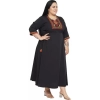 Dropship Women's Fit And Flare Black Dress (Color:Black, Material:Polyester)