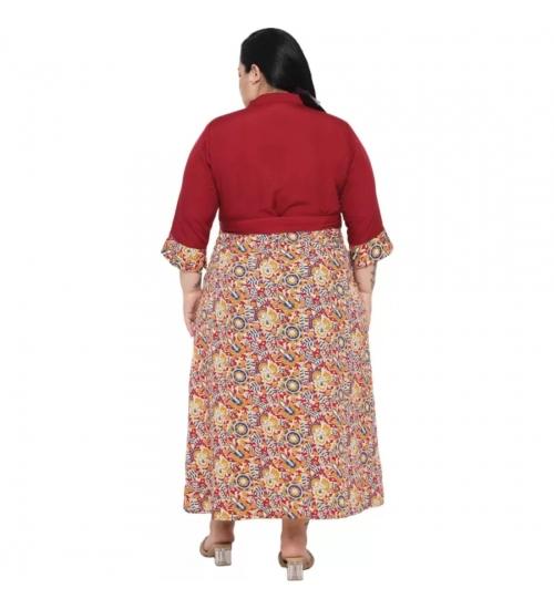 Women's Fit And Flare Maroon Dress (Color:Maroon, Material:Polyester)