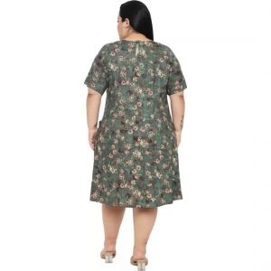 Generic Women's A-Line Green Dress (Color:Green, Material:Rayon)